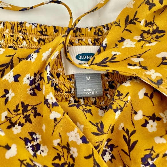 Old Navy Gold and Purple Floral Sundress size medium - Picture 4 of 5